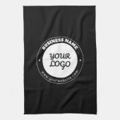 Bewerkbare circulaire tekst en geüploade Logo-Sjab Theedoek (Verticaal)