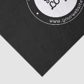 Bewerkbare circulaire tekst en geüploade Logo-Sjab Tissuepapier (Detail)