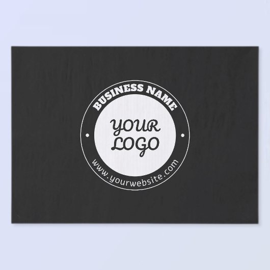 Bewerkbare circulaire tekst en geüploade Logo-Sjab Tissuepapier