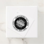 Bewerkbare circulaire tekst en vervangbare Logo | Bedankjes Labels (In situ)