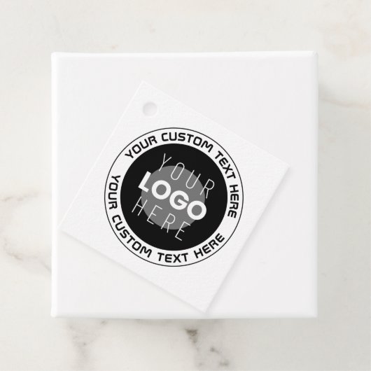 Bewerkbare circulaire tekst en vervangbare Logo | Bedankjes Labels (In situ)