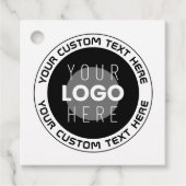 Bewerkbare circulaire tekst en vervangbare Logo | Bedankjes Labels (Voorkant)