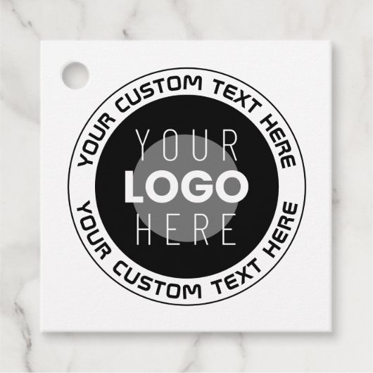 Bewerkbare circulaire tekst en vervangbare Logo | Bedankjes Labels (Voorkant)