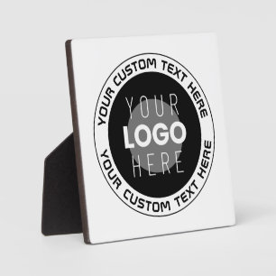 Bewerkbare circulaire tekst en vervangbare Logo Fotoplaat