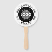 Bewerkbare circulaire tekst en vervangbare Logo |  Handwaaier (Voorkant)