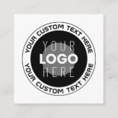 Bewerkbare circulaire tekst en vervangbare Logo | Informatiekaartje (Voorkant)