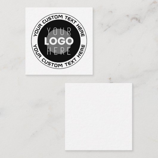 Bewerkbare circulaire tekst en vervangbare Logo | Informatiekaartje (Voorkant / Achterkant)