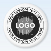 Bewerkbare circulaire tekst en vervangbare Logo | Magneet