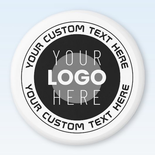 Bewerkbare circulaire tekst en vervangbare Logo |  Magneet