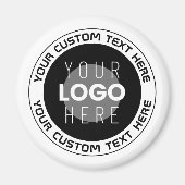 Bewerkbare circulaire tekst en vervangbare Logo |  Magneet (Voorkant)