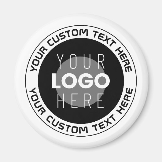 Bewerkbare circulaire tekst en vervangbare Logo | Magneet (Voorkant)
