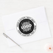 Bewerkbare circulaire tekst en vervangbare Logo |  Ronde Sticker (Envelop)