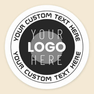 Bewerkbare circulaire tekst en vervangbare Logo Ronde Sticker