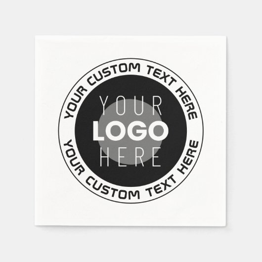 Bewerkbare circulaire tekst en vervangbare Logo |  Servet (Voorkant)