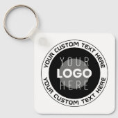 Bewerkbare circulaire tekst en vervangbare Logo |  Sleutelhanger (Voorkant)