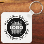 Bewerkbare circulaire tekst en vervangbare Logo |  Sleutelhanger (Achterkant)