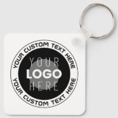Bewerkbare circulaire tekst en vervangbare Logo |  Sleutelhanger (Achterkant)