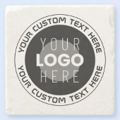 Bewerkbare circulaire tekst en vervangbare Logo |  Stenen Onderzetter