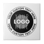 Bewerkbare circulaire tekst en vervangbare Logo |  Tegeltje (Voorkant)