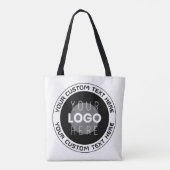 Bewerkbare circulaire tekst en vervangbare Logo |  Tote Bag (Achterkant)