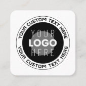 Bewerkbare circulaire tekst en vervangbare Logo |  Vierkante Visitekaartje (Voorkant)