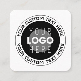 Bewerkbare circulaire tekst en vervangbare Logo |  Vierkante Visitekaartje