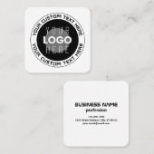 Bewerkbare circulaire tekst en vervangbare Logo |  Vierkante Visitekaartje (Voorkant / Achterkant)