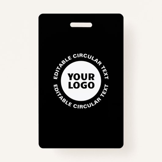 Bewerkbare circulaire tekst Sjabloon en uw Logo Badge (Voorkant)
