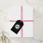 Bewerkbare circulaire tekst Sjabloon en uw Logo Cadeaulabel (Met Touw)