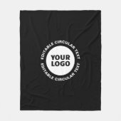 Bewerkbare circulaire tekst Sjabloon en uw Logo Fleece Deken (Voorkant)