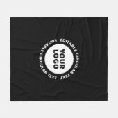 Bewerkbare circulaire tekst Sjabloon en uw Logo Fleece Deken (Voorkant (Horizontaal))