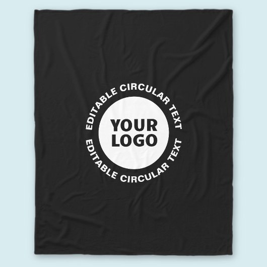 Bewerkbare circulaire tekst Sjabloon en uw Logo Fleece Deken