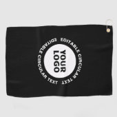 Bewerkbare circulaire tekst Sjabloon en uw Logo Golfhanddoek (Horizontaal)