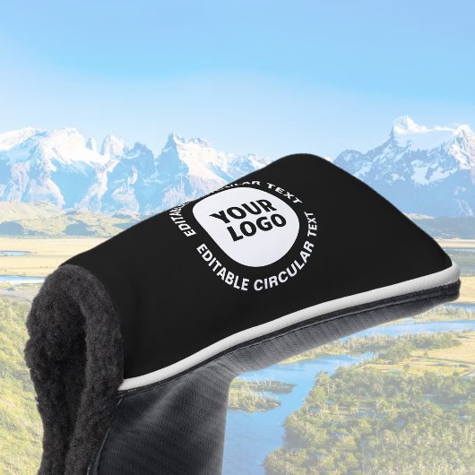 Bewerkbare circulaire tekst Sjabloon en uw Logo Golfheadcover