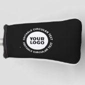Bewerkbare circulaire tekst Sjabloon en uw Logo Golfheadcover (Voorkant)