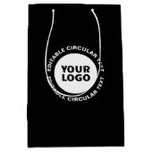 Bewerkbare circulaire tekst Sjabloon en uw Logo Medium Cadeauzakje (Voorkant)