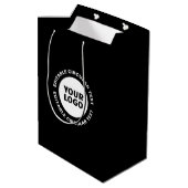 Bewerkbare circulaire tekst Sjabloon en uw Logo Medium Cadeauzakje (Achterkant Gekanteld)