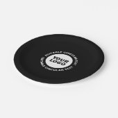 Bewerkbare circulaire tekst Sjabloon en uw Logo Papieren Bordje (Gekanteld)