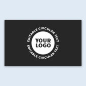 Bewerkbare circulaire tekst Sjabloon en uw Logo Rechthoekige Sticker