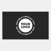 Bewerkbare circulaire tekst Sjabloon en uw Logo Rechthoekige Sticker (Voorkant)