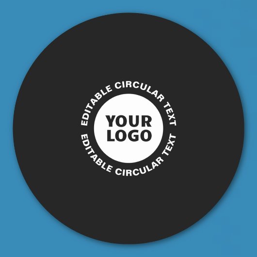Bewerkbare circulaire tekst Sjabloon en uw Logo Ronde Sticker