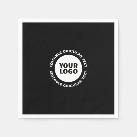 Bewerkbare circulaire tekst Sjabloon en uw Logo Servet (Voorkant)