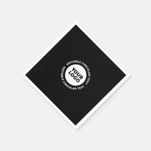 Bewerkbare circulaire tekst Sjabloon en uw Logo Servet (Hoek)