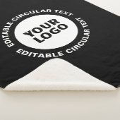 Bewerkbare circulaire tekst Sjabloon en uw Logo Sherpa Deken (3/4)