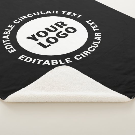 Bewerkbare circulaire tekst Sjabloon en uw Logo Sherpa Deken (3/4)