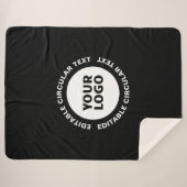 Bewerkbare circulaire tekst Sjabloon en uw Logo Sherpa Deken (Voorkant (horizontaal))