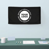 Bewerkbare circulaire tekst Sjabloon en uw Logo Spandoek (Beurs)