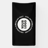 Bewerkbare circulaire tekst Sjabloon en uw Logo Spandoek (Verticaal)