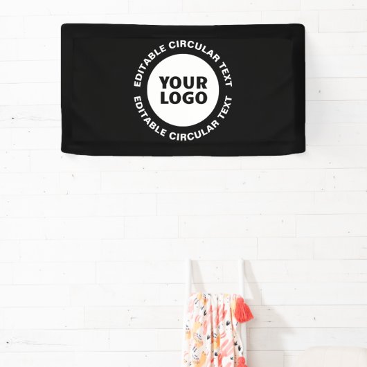 Bewerkbare circulaire tekst Sjabloon en uw Logo Spandoek (Insitu)
