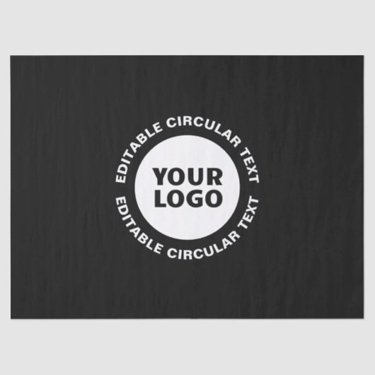 Bewerkbare circulaire tekst Sjabloon en uw Logo Tissuepapier (Voorkant)